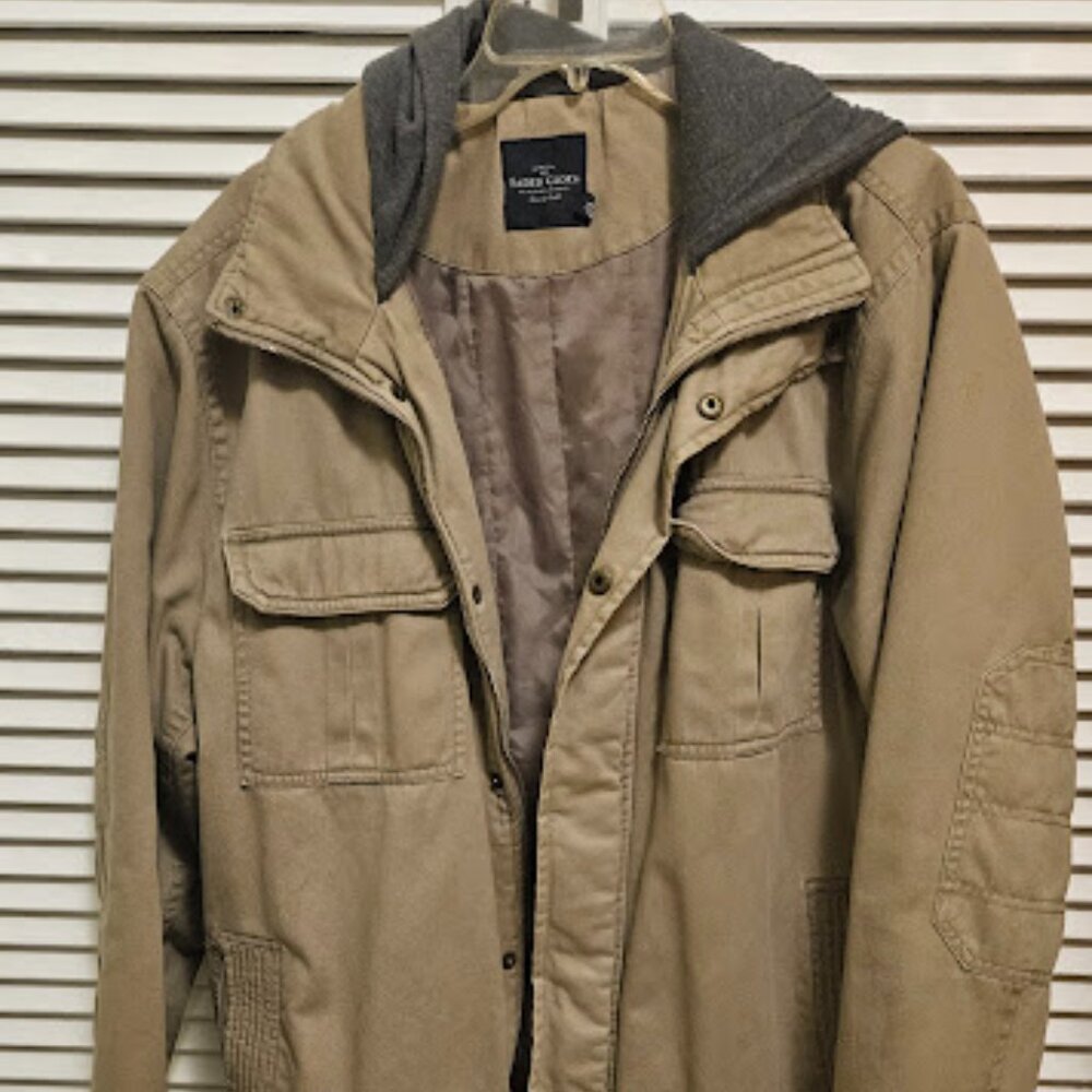 Faded Glory hooded mens cotton jacket, size L (42-44)